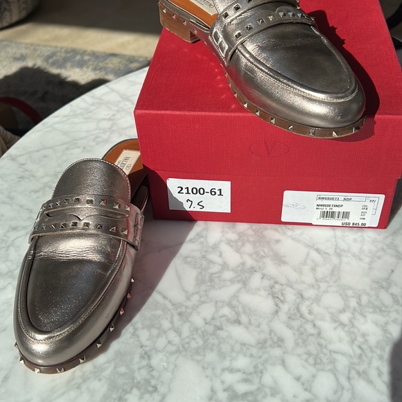 Valentino Platinum Studded Mule.  37.5 - Picture 8 of 10